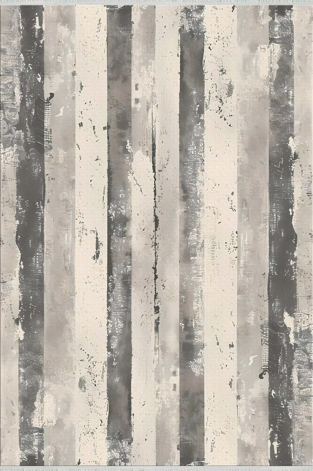 Minimalist Çizgili Halı - Nötr Gri ve Bej - Leke Tutmaz, Kaymaz Alt Yüzey